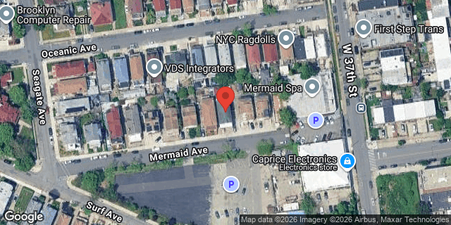 Aerial map of 3723 MERMAID AVENUE, Brooklyn