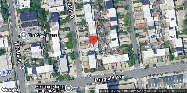 Aerial map of 2877 WEST 36 STREET, Brooklyn