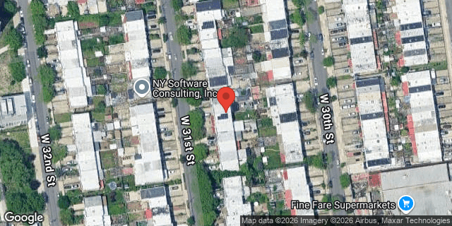 Aerial map of 2835 WEST 31 STREET, Brooklyn