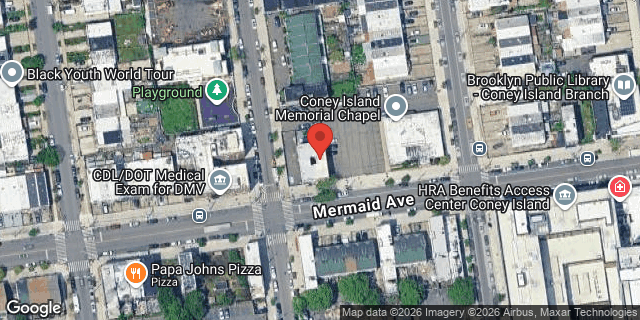 Aerial map of 2025 MERMAID AVENUE, Brooklyn