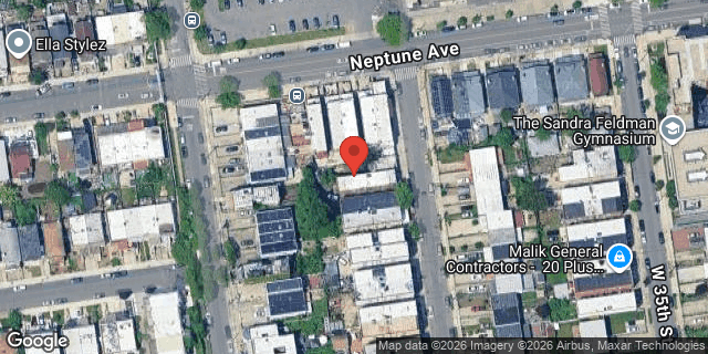 Aerial map of 2814 WEST 36 STREET, Brooklyn