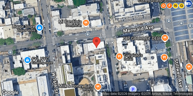 Aerial map of 1502 MERMAID AVENUE, Brooklyn