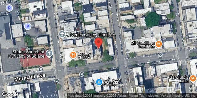 Aerial map of 1607 MERMAID AVENUE, Brooklyn