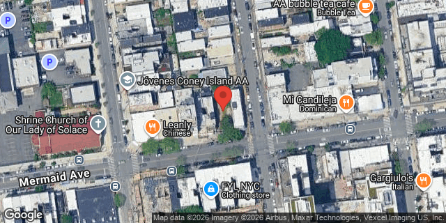 Aerial map of 1605 MERMAID AVENUE, Brooklyn