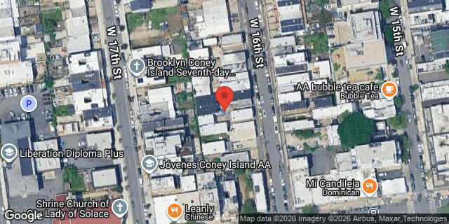 Aerial map of 2864 WEST 16 STREET, Brooklyn