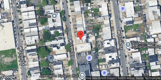 Aerial map of 2835 WEST 19TH STREET, Brooklyn