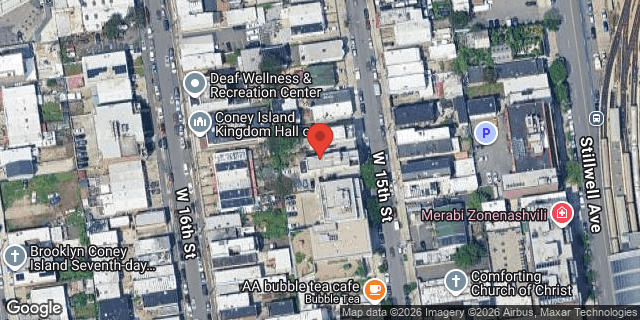 Aerial map of 2840 WEST 15 STREET, Brooklyn