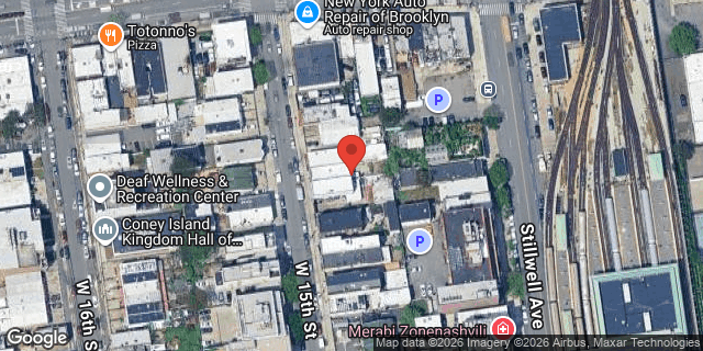 Aerial map of 2825 WEST 15 STREET, Brooklyn