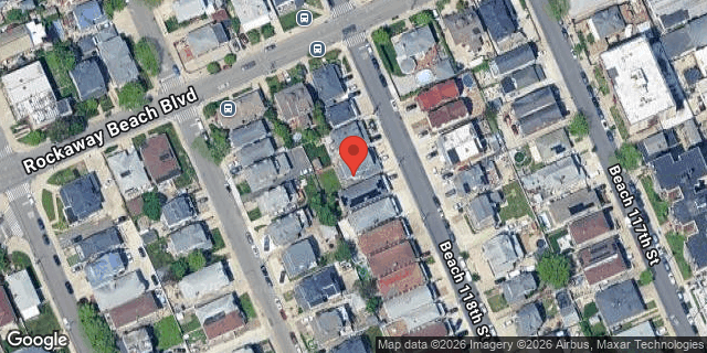 Aerial map of 185 BEACH 118 STREET, Queens