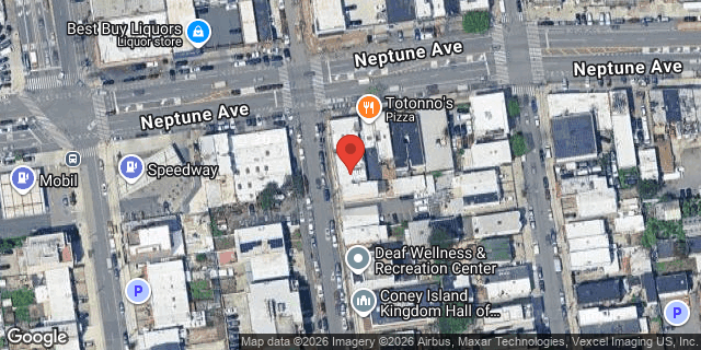 Aerial map of 2805 WEST 16 STREET, Brooklyn