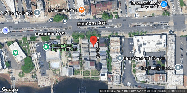 Aerial map of 3230 EMMONS AVENUE, Brooklyn