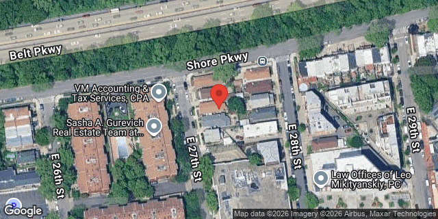Aerial map of 2801 EAST 27 STREET, Brooklyn
