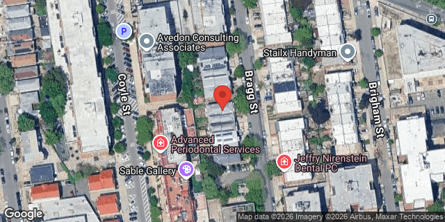 Aerial map of 2826 BRAGG STREET, Brooklyn