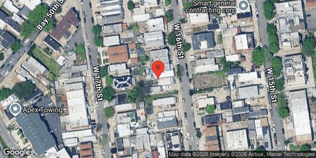 Aerial map of 2552 WEST 16 STREET, Brooklyn