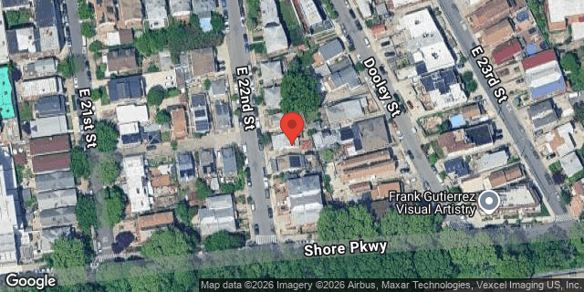 Aerial map of 2737 EAST 22 STREET, Brooklyn