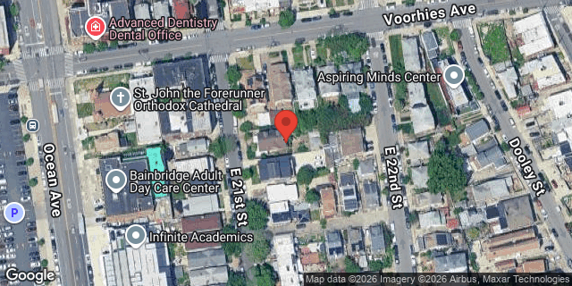 Aerial map of 2717 EAST 21 STREET, Brooklyn