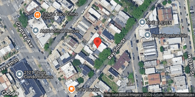 Aerial map of 138 BAY 50 STREET, Brooklyn
