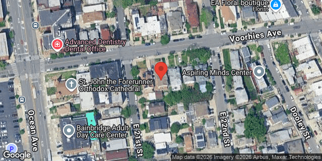 Aerial map of 2114 VOORHIES AVENUE, Brooklyn