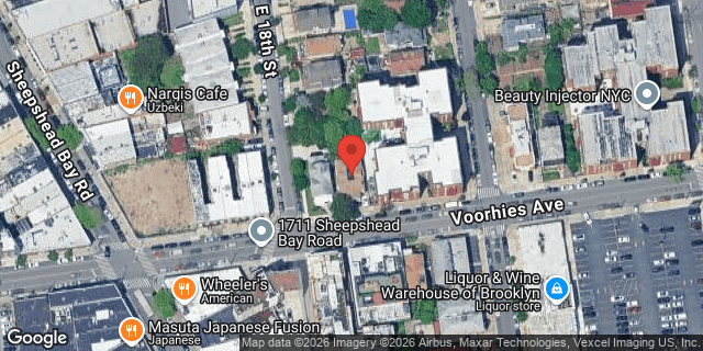 Aerial map of 1811 VOORHIES AVENUE, Brooklyn