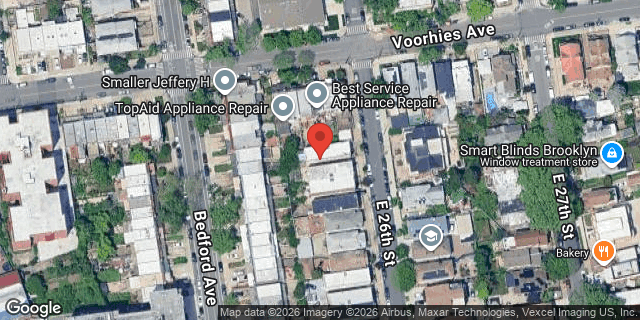 Aerial map of 2716 EAST 26 STREET, Brooklyn