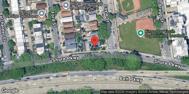 Aerial map of 2740 COYLE STREET, Brooklyn