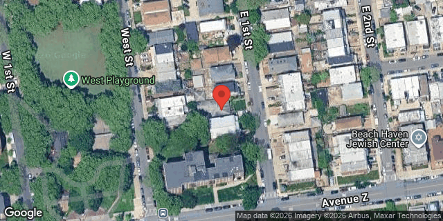 Aerial map of 2562 EAST 1 STREET, Brooklyn
