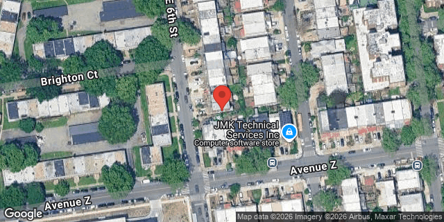 Aerial map of 2571 EAST 6 STREET, Brooklyn