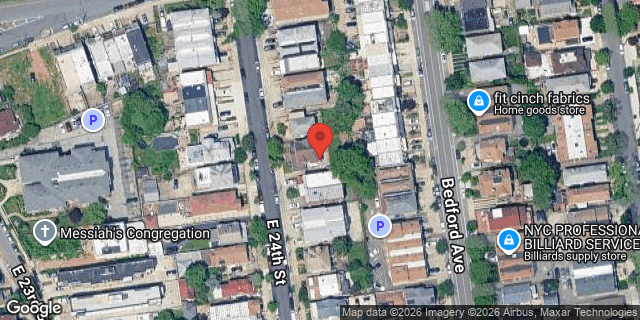 Aerial map of 2629 EAST 24 STREET, Brooklyn