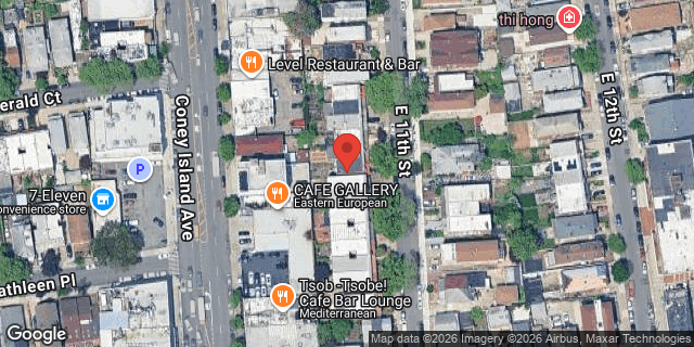 Aerial map of 2548 EAST 11 STREET, Brooklyn