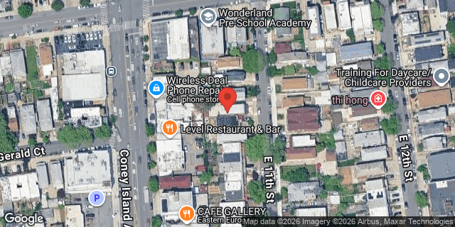 Aerial map of 2526 EAST 11 STREET, Brooklyn