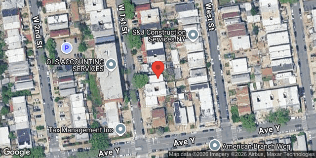 Aerial map of 2463 WEST 1 STREET, Brooklyn