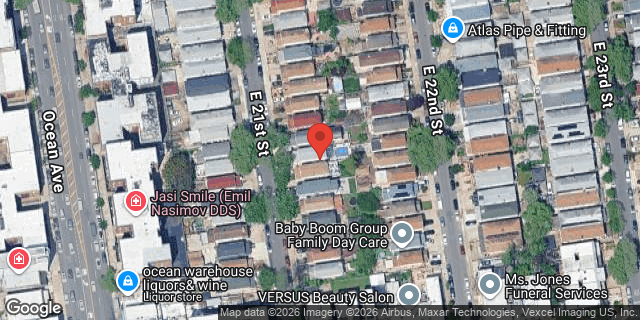 Aerial map of 2573 EAST 21 STREET, Brooklyn