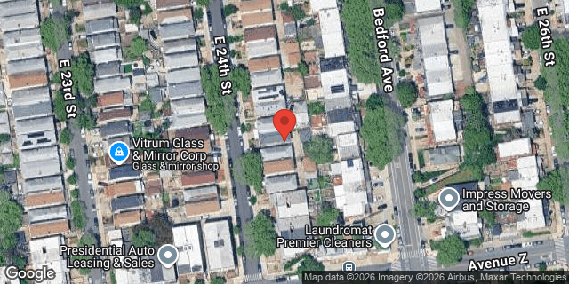Aerial map of 2561 EAST 24 STREET, Brooklyn