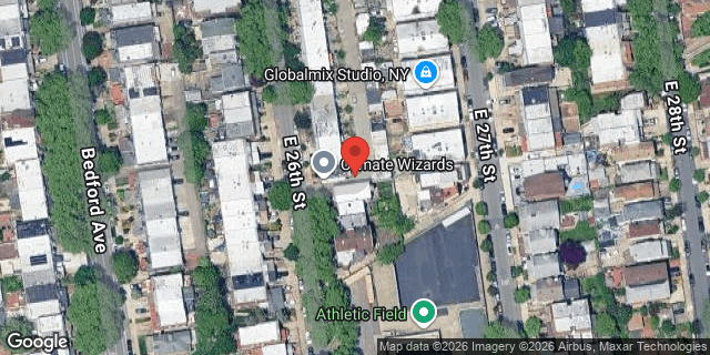 Aerial map of 2541 EAST 26 STREET, Brooklyn