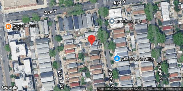 Aerial map of 2520 EAST 22 STREET, Brooklyn