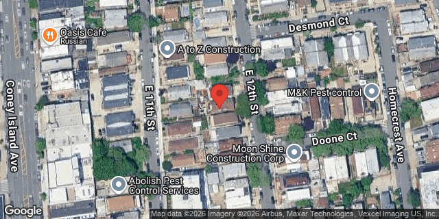Aerial map of 2446 EAST 12 STREET, Brooklyn