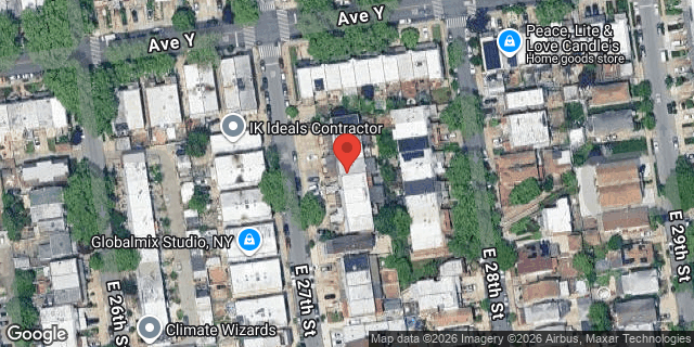 Aerial map of 2521 EAST 27 STREET, Brooklyn