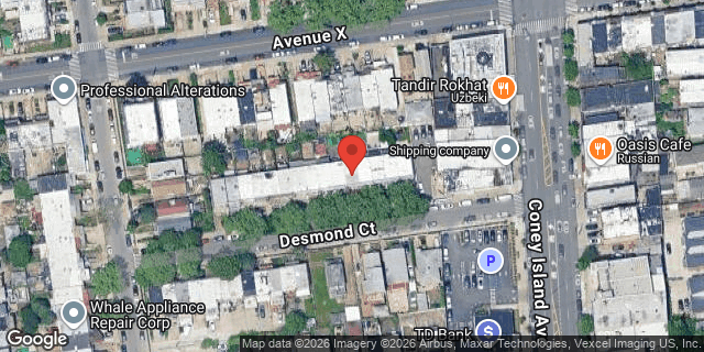 Aerial map of 737 DESMOND COURT, Brooklyn