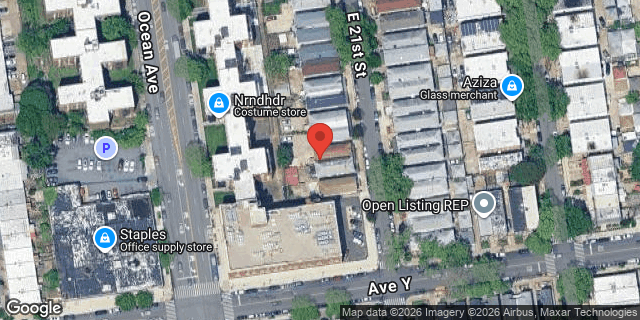 Aerial map of 2506 EAST 21 STREET, Brooklyn