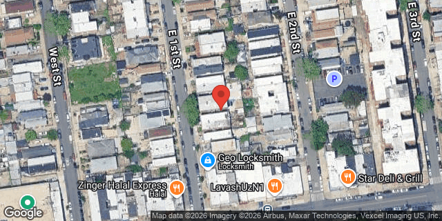 Aerial map of 2357 EAST 1 STREET, Brooklyn