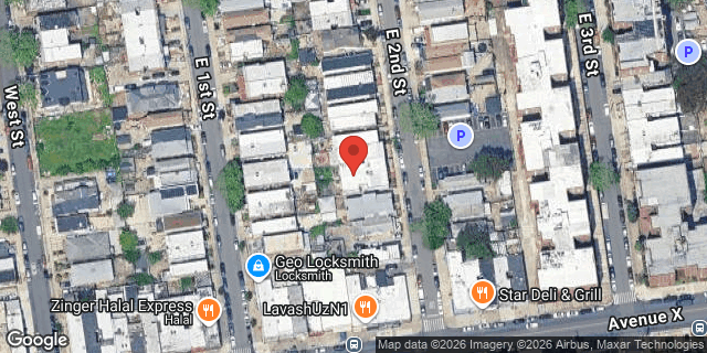 Aerial map of 2372 EAST 2 STREET, Brooklyn