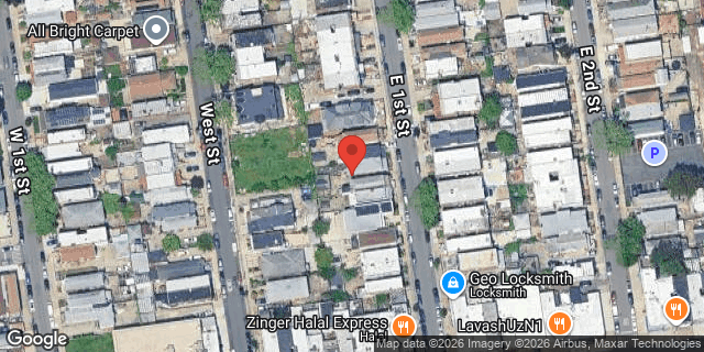 Aerial map of 2352 EAST 1 STREET, Brooklyn