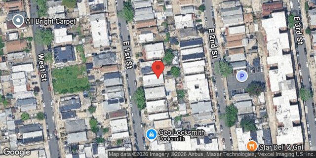 Aerial map of 2351 EAST 1 STREET, Brooklyn