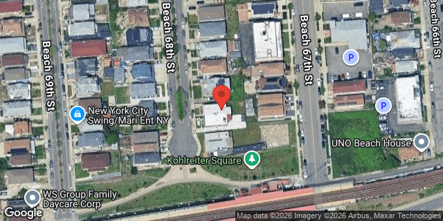 Aerial map of 3-12 BEACH 68 STREET, Queens
