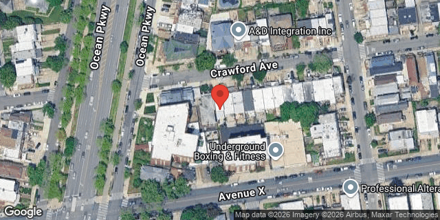 Aerial map of 620 CRAWFORD AVENUE, Brooklyn
