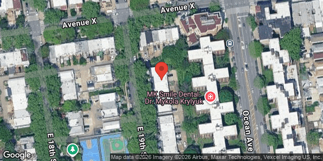 Aerial map of 2419 EAST 19 STREET, Brooklyn