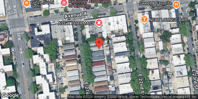 Aerial map of 2457 EAST 21 STREET, Brooklyn