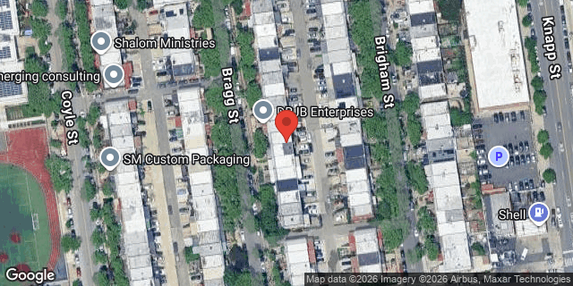 Aerial map of 2455 BRAGG STREET, Brooklyn