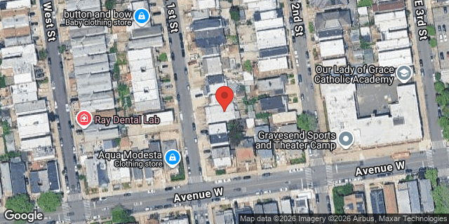 Aerial map of 2281 EAST 1 STREET, Brooklyn