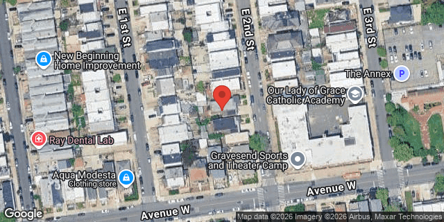 Aerial map of 2294 EAST 2 STREET, Brooklyn